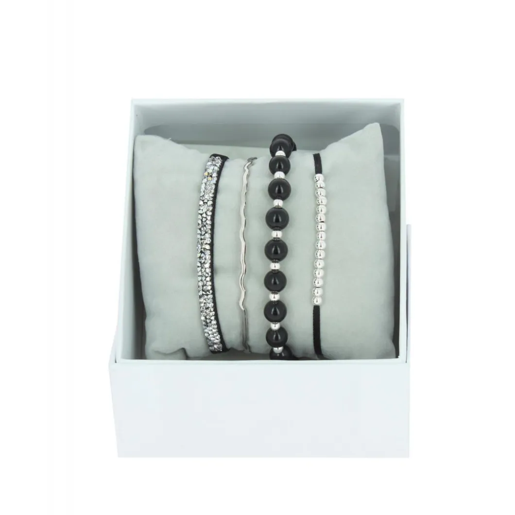 Les Interchangeables Coffret<Coffret A54397- Strass Box Jonc Fil Noir Palladium