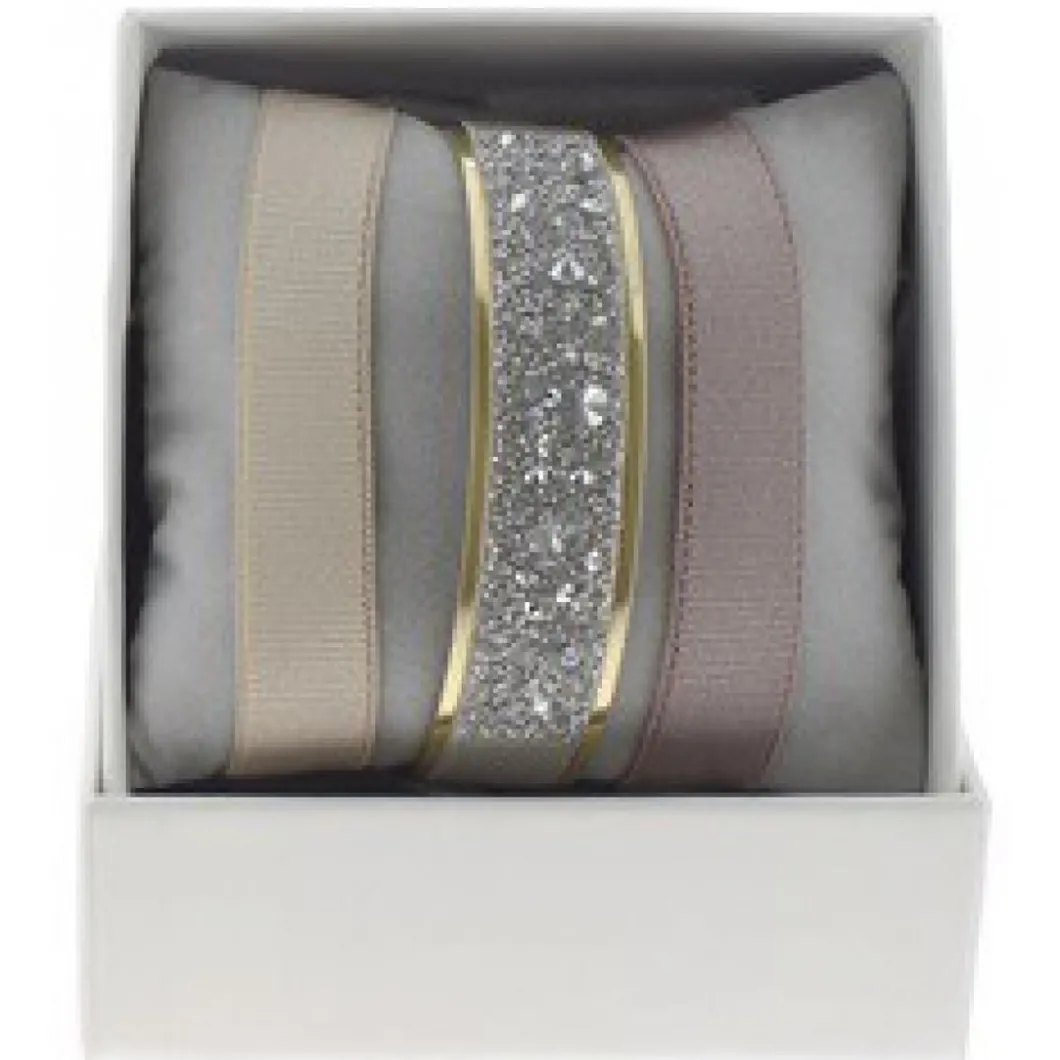 Les Interchangeables Coffret<Coffret A48566 - Jonc Ruban 12 mm Medley Ornements Or Jaune / Cristal