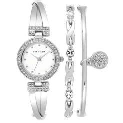 Anne Klein Montre Acier<Coffret Montre et Bracelet Argent AK-1869SVST