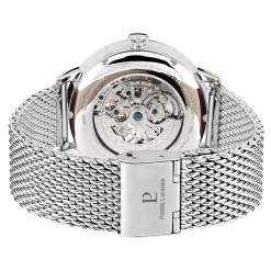 Pierre Lannier Montre Automatique|Montre Fabriquée En France<Coffret 391C168 - Montre automatic Boîtier acier poli cadran bleu index or rose romain Montres