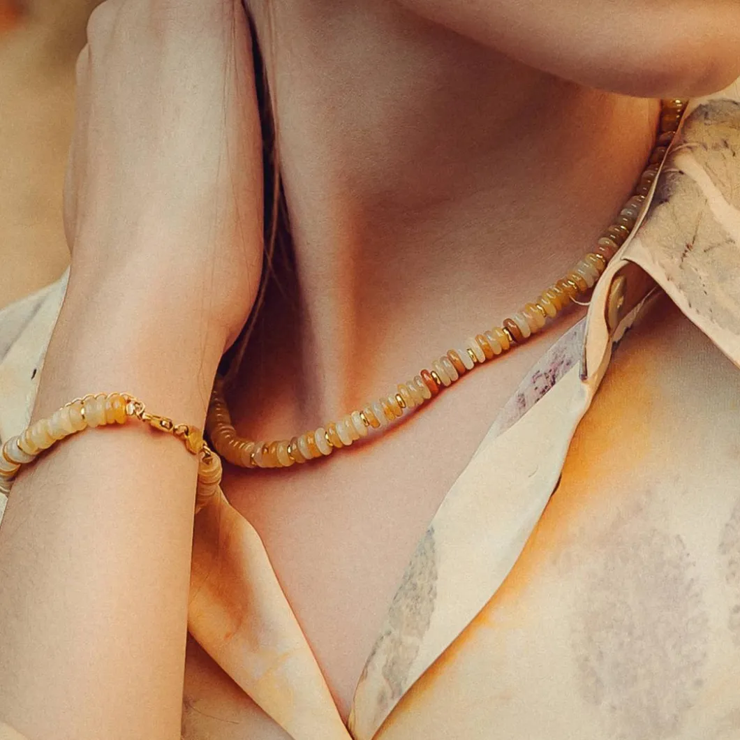 Sloya Collier Et Pendentif<Collier Blima en pierres Jade jaune