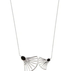 Kosma Paris Collier Et Pendentif<Collier et pendentif Kosma Arielle BNS08176-ARGENT - Métal Argenté & Onyx Noir Femme