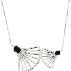 Kosma Paris Collier Et Pendentif<Collier et pendentif Kosma Arielle BNS08176-ARGENT - Métal Argenté & Onyx Noir Femme