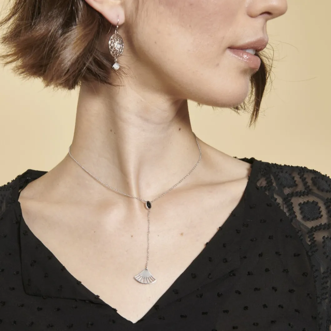Kosma Paris Collier Et Pendentif<Collier et pendentif Kosma Arielle BNS08197- - Métal é & Onyx Noir Femme Argent