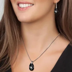 So Charm Bijoux Collier Et Pendentif<Collier et pendentif So Charm cristal goutte noire - Collier Femme