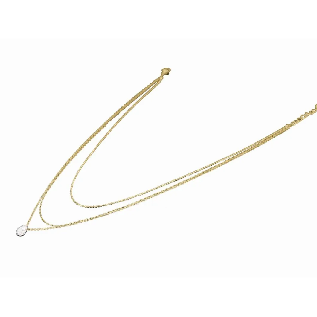 Clyda Bijoux Collier Et Pendentif<Collier Etincelle Acier Doré 3 Rangs 40/45/47 + 3 cm Et Pavage