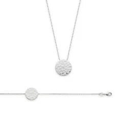 Maison de la Bijouterie Collier Et Pendentif<Collier fantaisie pendentif martelé Femme Argent WYZ60045