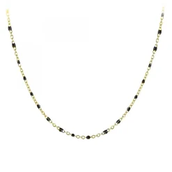 Angèle M Bijoux Collier Et Pendentif<Collier femme B2394-NOIR Doré
