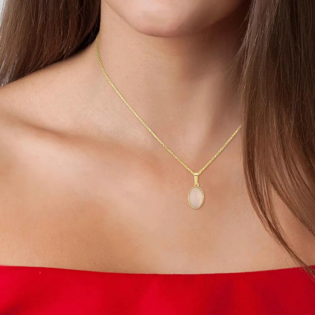 Angèle M Bijoux Collier Et Pendentif<Collier femme B2458-ROSE-QUARTZ - Angèle M