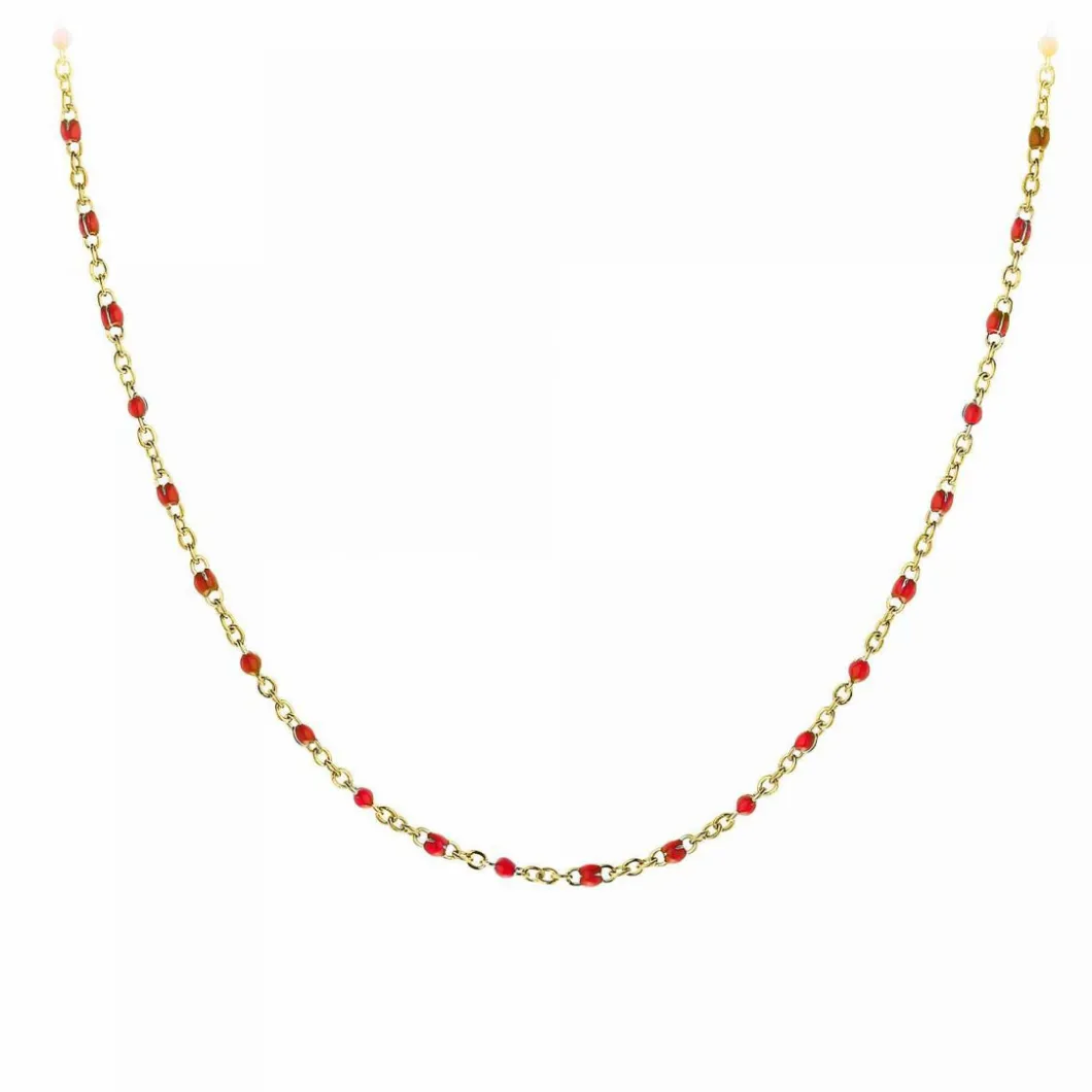 Angèle M Bijoux Collier Et Pendentif<Collier femme B2394-ROUGE - Angèle M Doré
