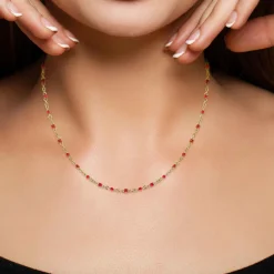 Angèle M Bijoux Collier Et Pendentif<Collier femme B2394-ROUGE - Angèle M Doré