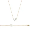 Maison de la Bijouterie Collier Et Pendentif<Collier Femme plaqué or double coeurs UWZ6V645