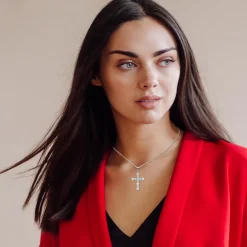 So Charm Bijoux Collier Et Pendentif<Collier Femme So Charm - B4202-ARGENT - Collier Croix Argenté