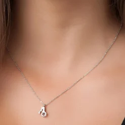 So Charm Bijoux Collier Et Pendentif<Collier Femme So Charm - B1498-A - Collier Initiale Argenté