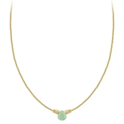 So Charm Bijoux Collier Et Pendentif<Collier Femme So Charm - B4179- - Collier Mode Doré Vert