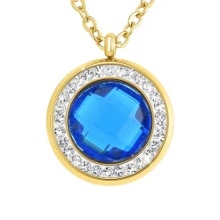 So Charm Bijoux Collier Et Pendentif<Collier Femme So Charm - B2126- - Collier Mode Doré Bleu