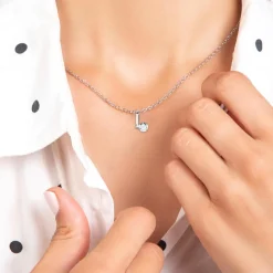 So Charm Bijoux Collier Et Pendentif<Collier Femme So Charm - B1498-L - Collier Initiale Argenté