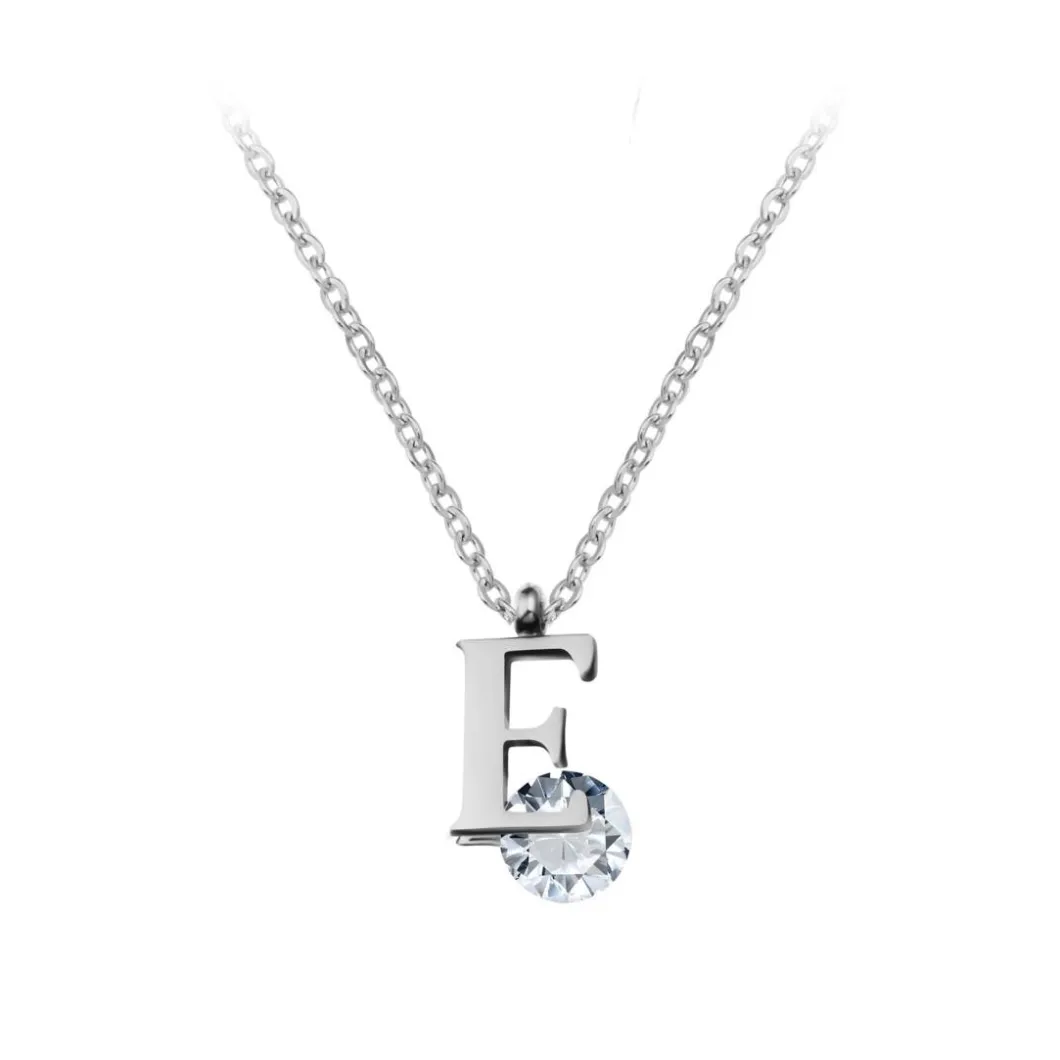 So Charm Bijoux Collier Et Pendentif<Collier Femme So Charm - B1498-E - Collier Initiale Argenté