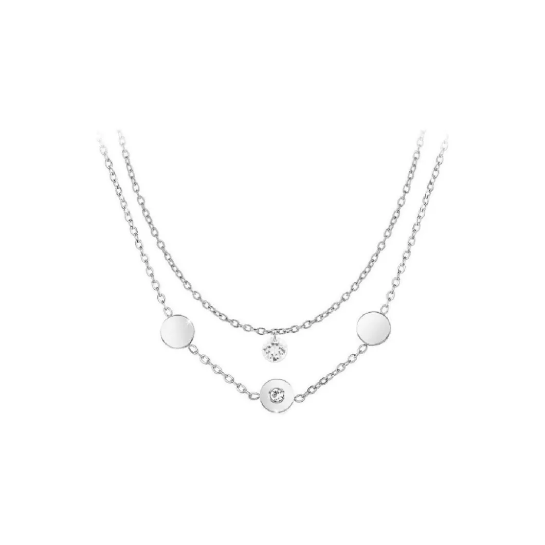 So Charm Bijoux Collier Et Pendentif<Collier Femme So Charm - B2411-ARGENT+B2382-ARGENT-10001-CRYS - Collier Mode Argenté