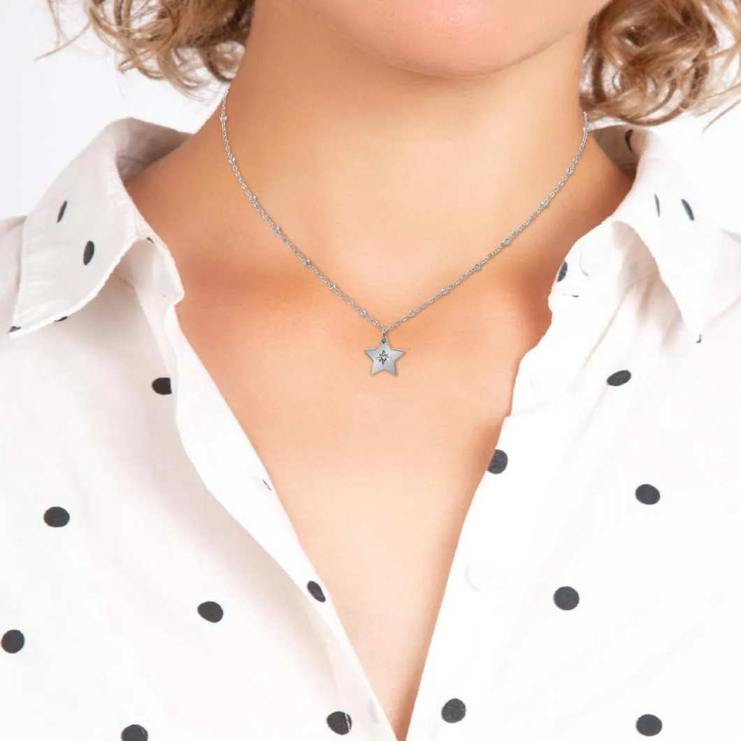 So Charm Bijoux Collier Et Pendentif<Collier Femme So Charm - BD4098- - Collier Étoile é Argent