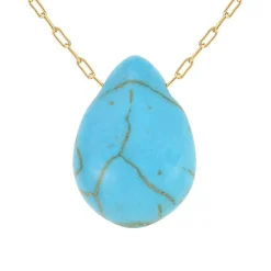 So Charm Bijoux Collier Et Pendentif<Collier Femme So Charm - B2498-TURQUOISE - Collier Mode Doré