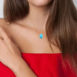 So Charm Bijoux Collier Et Pendentif<Collier Femme So Charm - B2498-TURQUOISE - Collier Mode Doré