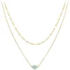 So Charm Bijoux Collier Et Pendentif<Collier Femme So Charm - B4277-DORE-AMAZONITE - Collier Mode Doré