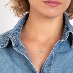 So Charm Bijoux Collier Et Pendentif<Collier Femme So Charm - B3408-DORE-BLANC - Collier Coeur Doré