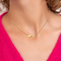 So Charm Bijoux Collier Et Pendentif<Collier Femme So Charm - BD2757-COLLIER-DORE-DIAMANT-BLANC - Collier Coeur Doré