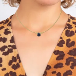 So Charm Bijoux Collier Et Pendentif<Collier Femme So Charm - B4179- - Collier Mode Doré Bleu