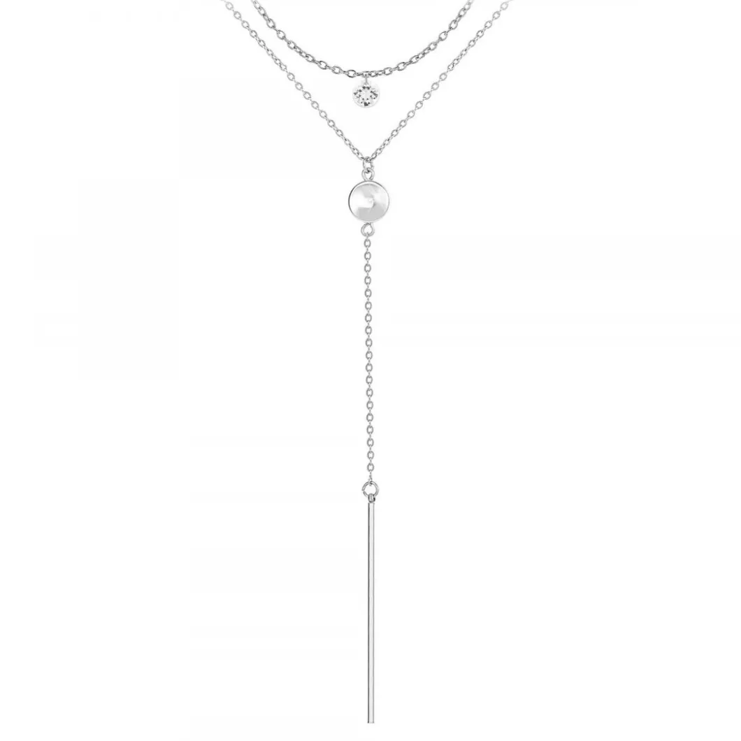 So Charm Bijoux Collier Et Pendentif<Collier Femme So Charm - B2276-ARGENT+B2382-ARGENT-10001-CRYS - Collier Mode Argenté