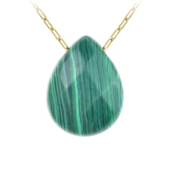 So Charm Bijoux Collier Et Pendentif<Collier Femme So Charm - B2498-MALACHITE - Collier Mode Doré Vert