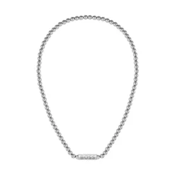 Boss Bijoux Collier Et Pendentif<Collier Homme Sphere Metal - 1580656 Acier Argent