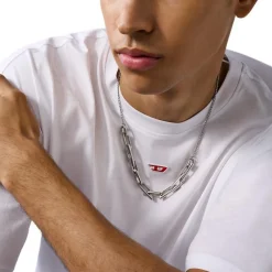 Diesel Bijoux Collier Et Pendentif<Collier Homme Acier Classique - DX1578040 Acier inoxydable