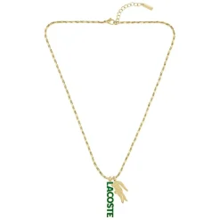 Lacoste Collier Et Pendentif<Collier Homme Umpire - 2040488 Acier Doré, Vert
