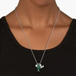Lacoste Collier Et Pendentif<Collier Homme Umpire - 2040453 Acier Argent, Vert
