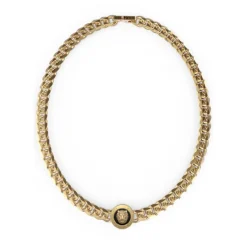 Guess Bijoux Collier Et Pendentif<Collier Lion King Acier Doré Tête De Lion Dorée 21 Mm Fond Noir