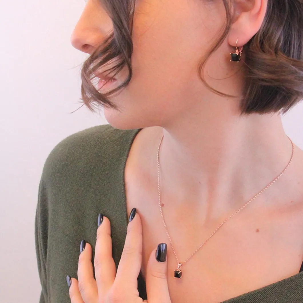 MYC-Paris Collier Et Pendentif<Collier Simple Square Or Rose et Noir