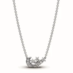 Pandora Collier Et Pendentif<Collier Étoile et Lune Scintillantes en Argent 925/1000 - Moments