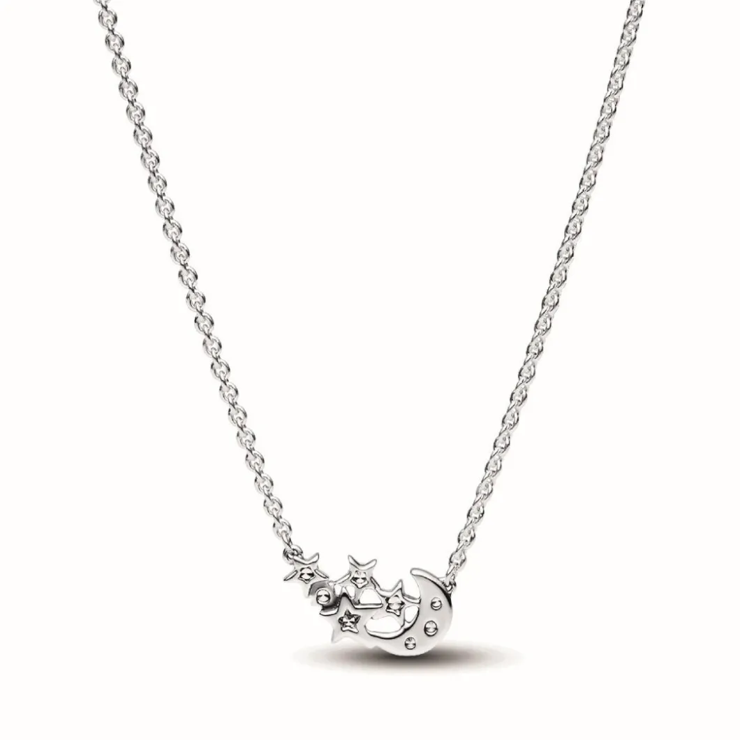 Pandora Collier Et Pendentif<Collier Étoile et Lune Scintillantes en Argent 925/1000 - Moments