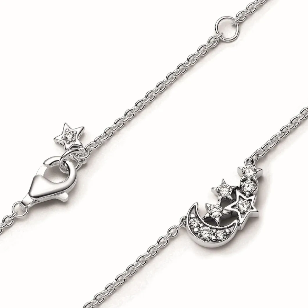 Pandora Collier Et Pendentif<Collier Étoile et Lune Scintillantes en Argent 925/1000 - Moments