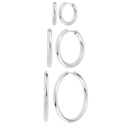 So Charm Bijoux Boucles D'Oreilles<Créoles So Charm - B4139-ARGENT+B4140-ARGENT+B4141-ARGENT - Boucles D'Oreilles Argentées