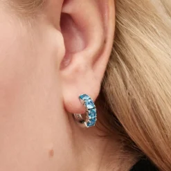 Pandora Boucles D'Oreilles<Créoles Bleu Clair 293851C01