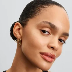 Pandora Boucles D'Oreilles<Créoles Cœur Organique Dorées