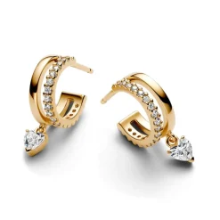 Pandora Boucles D'Oreilles<Créoles Cœurs Pendantes