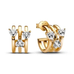 Pandora Boucles D'Oreilles<Créoles Cœurs Triples