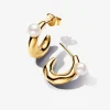 Pandora Boucles D'Oreilles<Créoles de Forme Organique et Perle de Culture