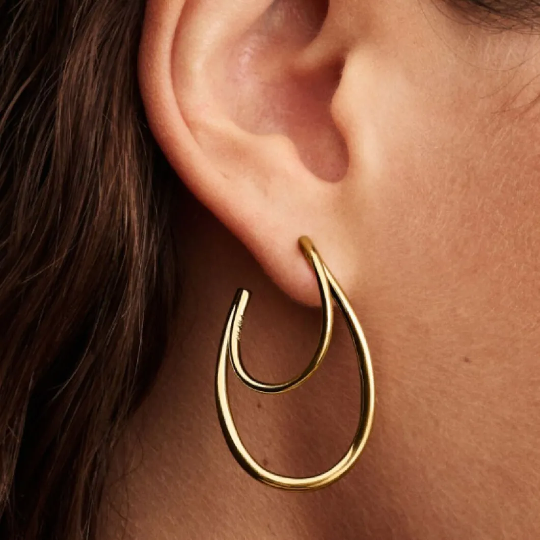 Pandora Boucles D'Oreilles<Créoles Doubles de Forme Organique 263870C00