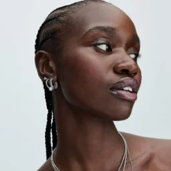 Pandora Boucles D'Oreilles<Créoles femme argent sterling avec zircons et perle Timeless