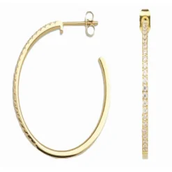 Clyda Bijoux Boucles D'Oreilles<Créoles Intemporelle Acier Doré Et Pavage